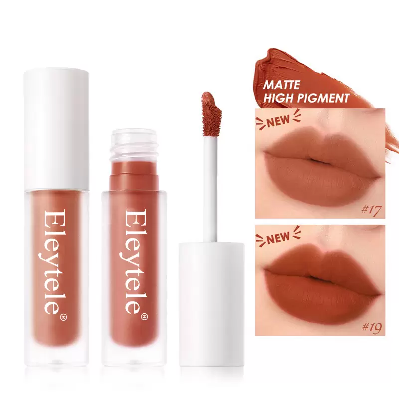 [ELEYTELE] Matte Lipstick Kissably-Soft Smooth Moisturize Lightweight Lips Makeup